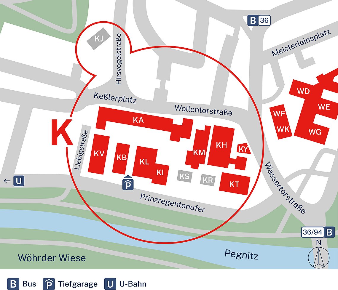 Lageplan zum Standort K am Keßlerplatz (90489 Nürnberg)