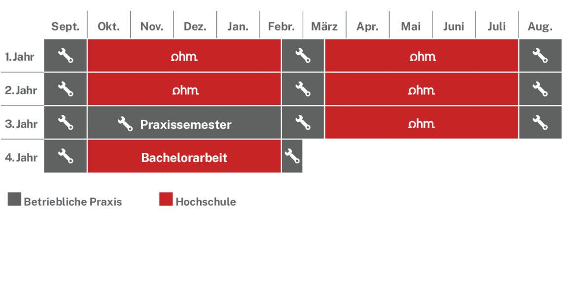 Ablauf des dualen Studienmodells