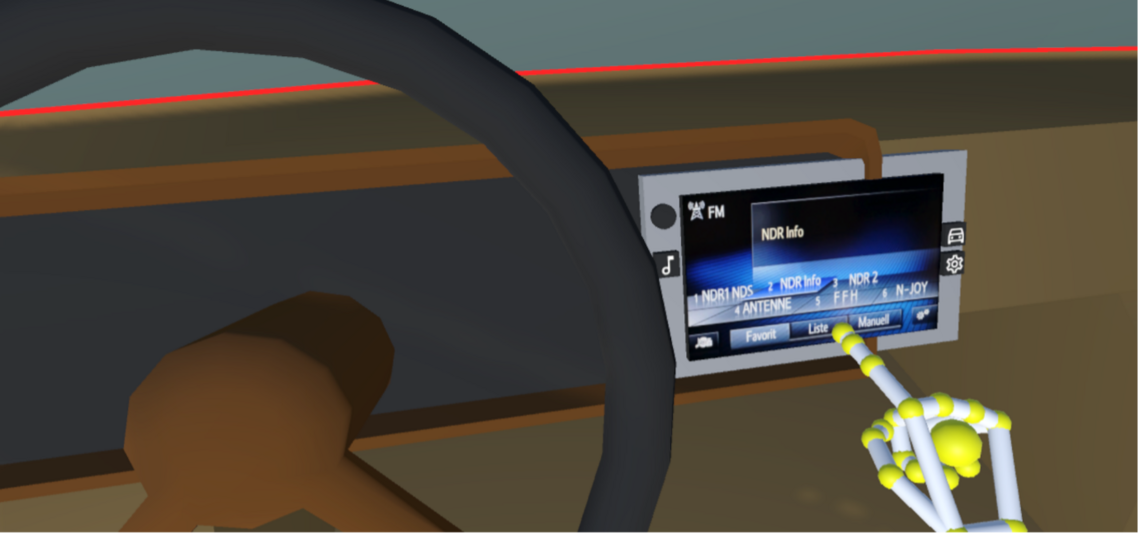 VR model of a car radio