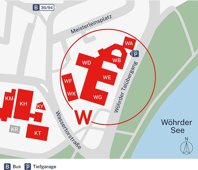 Map of W campus at Wassertorstraße (90489 Nürnberg)