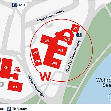Lageplan zum Standort W in der Wassertorstraße (90489 Nürnberg)