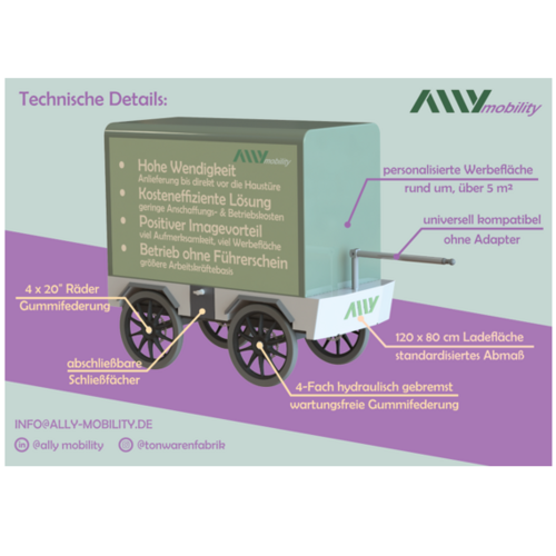 Coverbild zum Projekt "ally-mobility" (Schaubild des Schwerlast-Fahrradanhänger)