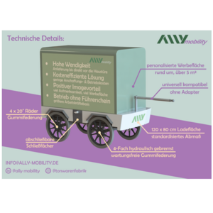 Coverbild zum Projekt "ally-mobility" (Schaubild des Schwerlast-Fahrradanhänger)