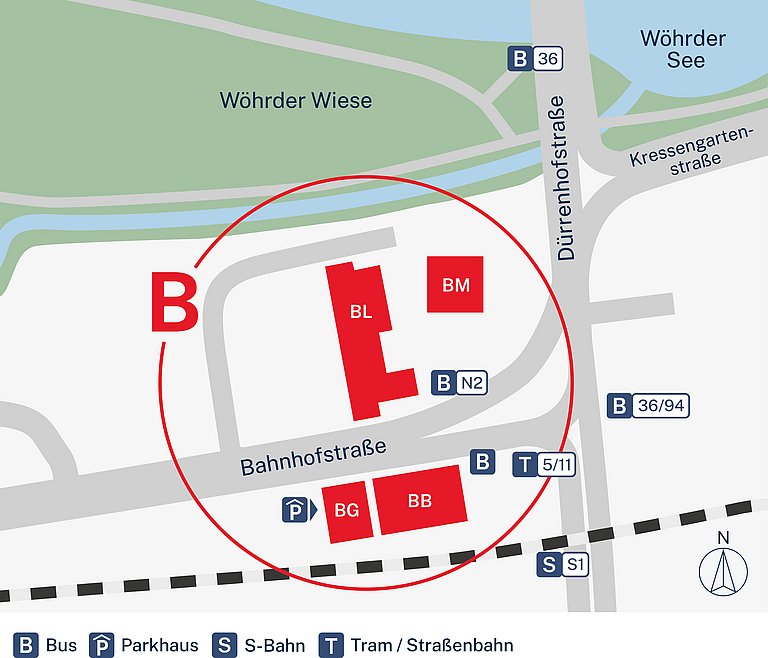 Lageplan zum Standort B in der Bahnhofstraße (90402 Nürnberg)