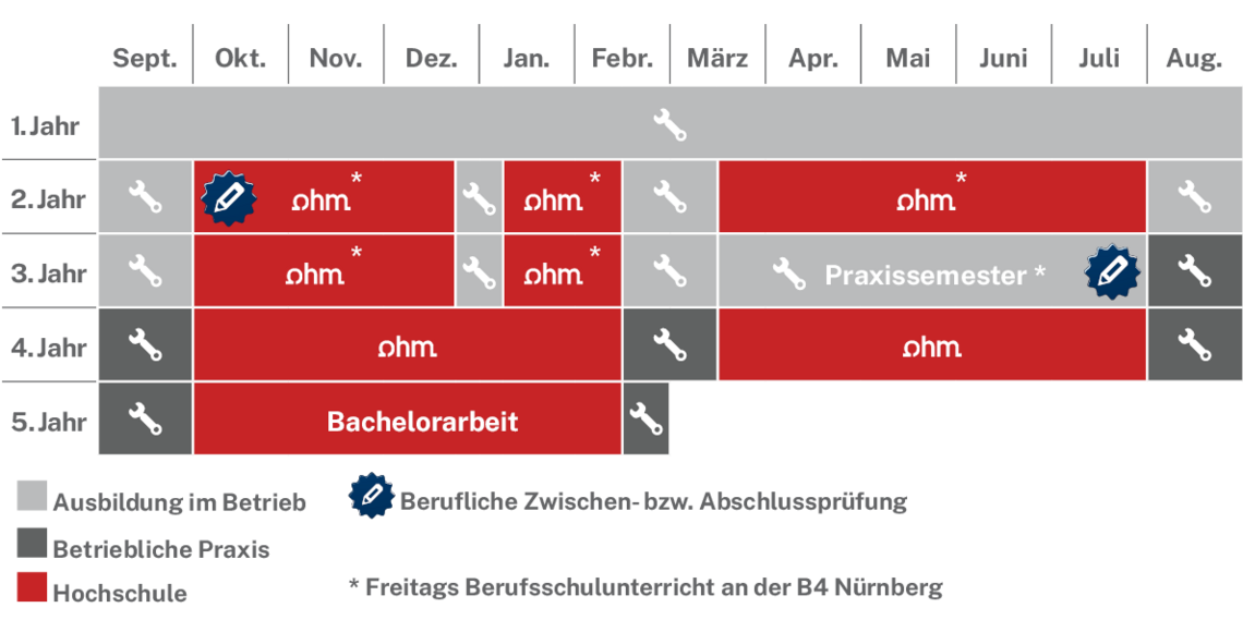 Ablaufplan des dualen Studienangebotes