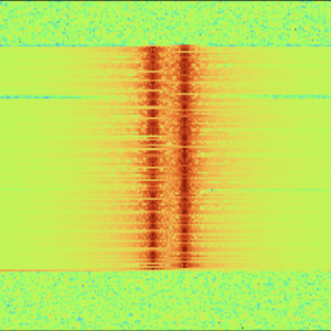 Coverbild zum Projekt "EMSIC - Klassifikation des elektromagnetischen Spektrums mit Methoden des maschinellen Lernens" (Spektrale Darstellung eines Funkfernschreibers (RTTY))