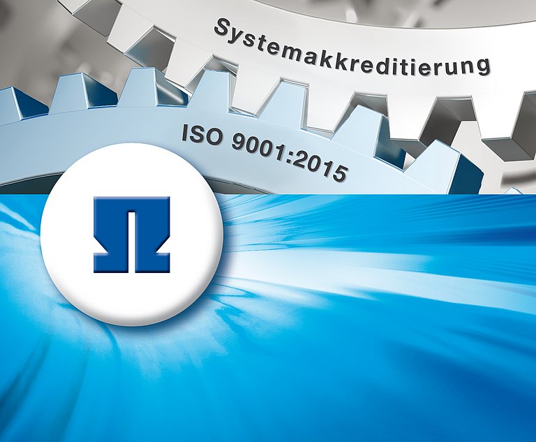 Imagebild zeigt die Verzahnung von der ISO 9001 Zertifizierung mit der Systemakkreditierung an der TH Nürnberg