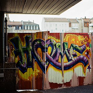 Coverbild zum Projekt "EviDroN - Evidenzbasierte Drogennotfallhilfe" (Einfahrtstor mit Graffiti besprüht)t