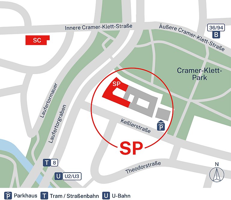 Lageplan zum Standort SP in der Keßlerstraße (90489 Nürnberg)