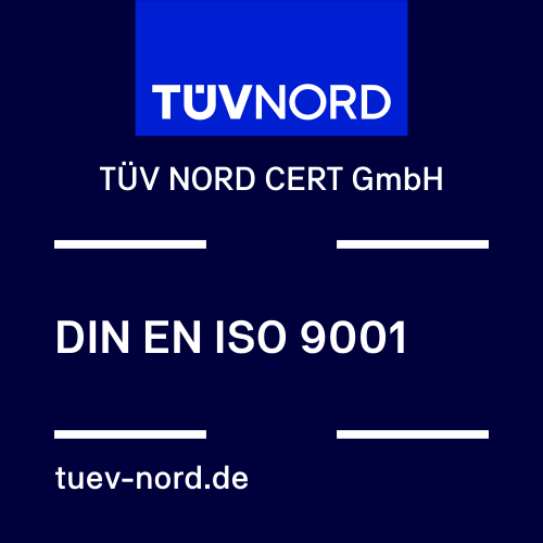 ISO 9001-Zertifizierungssiegel des TÜV Nords